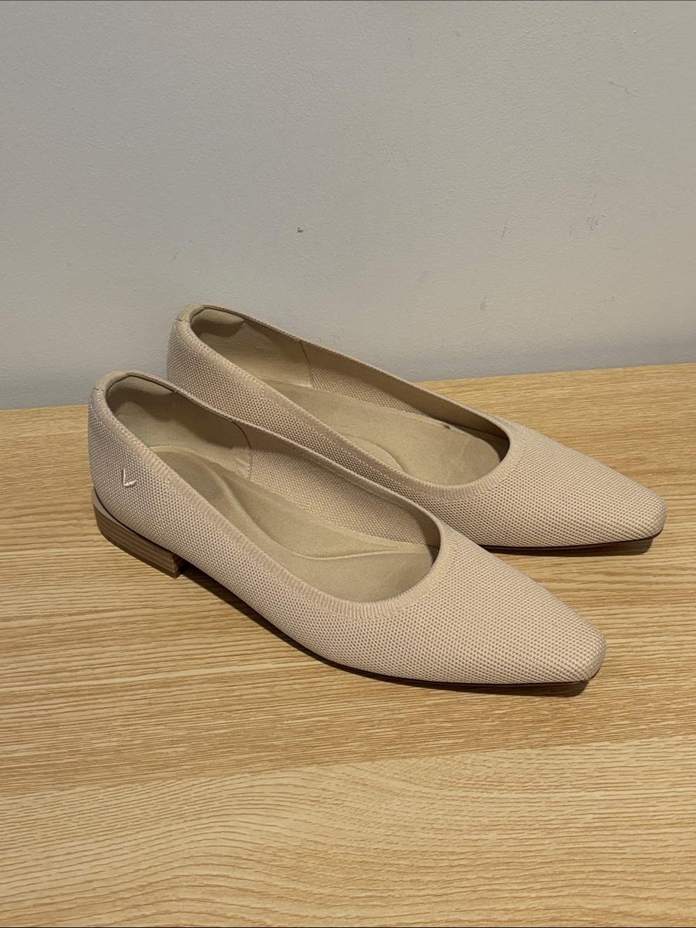 VIVAIA Minnie Pro Small Square Toe Flats in Almond Color US 8.5/EU 39.5